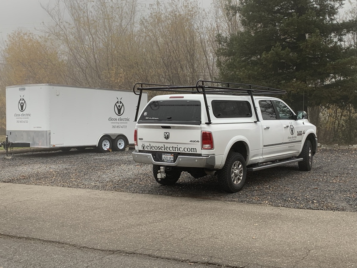 Eleos Electric service truck in Sonoma County